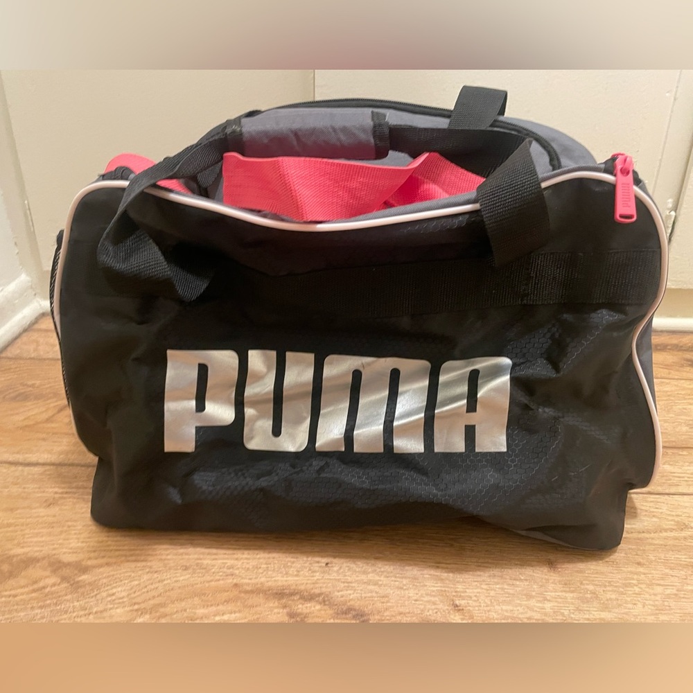 PUMA Black and Pink Duffel Bag
